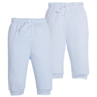 Little English traditional children's clothing. Light blue and white set of knit baby joggers for boys