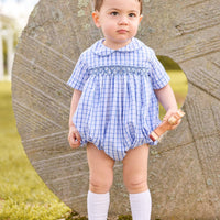 little english classic children's clothing blue and white boys plaid for fall