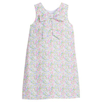 Little English traditional children's clothing, classic Easter outfit for older girl. Floral dress for Spring