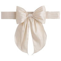 Little English traditional kids clothing, flower girl dress sash, champagne fixed bow sash with adjustable closure