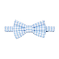 Little English traditional children's clothing. Blue Mayfair Gingham bow tie for boys.