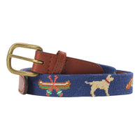 Little English boy's classic needlepoint belt in navy by Smathers and Branson