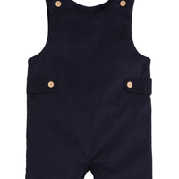 Little English traditional children's clothing. Navy blue corduroy john john with button tabs for toddler boys