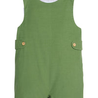 Little English classic boy's watercress green corduroy button tab john john, traditional children's clothing