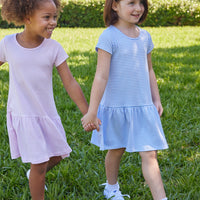 Kari T-Shirt Dress - Light Blue Stripe