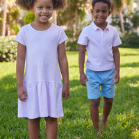 Kari T-Shirt Dress - Light Pink Stripe