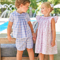 Little English traditional children's clothing, pastel smocked outfits for toddlers for Easter