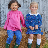 Little English classic childrens clothing toddler girls pink long sleeved blouse with cinched necking