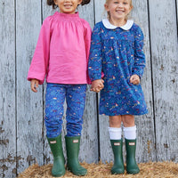 Little English classic childrens clothing toddler girls pink long sleeved blouse with cinched necking