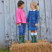 Little English classic childrens clothing toddler girls pink long sleeved blouse with cinched necking