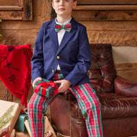 Little English traditional clothing, bow tie in highlands tartan pattern for little boy