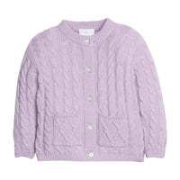 little english classic children's clothes, girls lavender cashmere blend cardigan