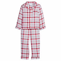Little English traditional clothing, classic pajama set in holiday plaid pattern for little boy, holiday collection
