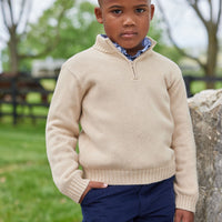 Little English classic childrens clothing tween boy navy corduroy pant with hook and loop waistband