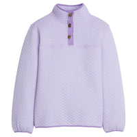 Little English traditional children's clothing. Comfy lavender quilted pullover with lilac trim for girls for Fall