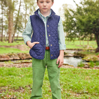 Little English traditional children's clothing. Classic watercress green corduroy pants for boy.
