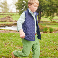 Little English traditional children's clothing. Classic watercress green corduroy pants for boy.