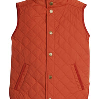 Little English classic children's clothing, traditional quilted vest in deep orange for boys and girls for fall
