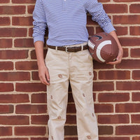 Little English classic childrens clothing toddler boy khaki pants with football embroidery