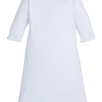 Little English traditional children's clothing. White pima cotton unisex newborn gown