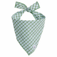 Little English traditional children's clothing. Green plaid dog bandana for Fall
