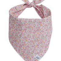 Little English traditional children's clothing. Pink floral dog bandana for Fall
