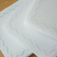 Little English classic nursery goods for baby, white crib sheet with simple embroidery along the edges for baby