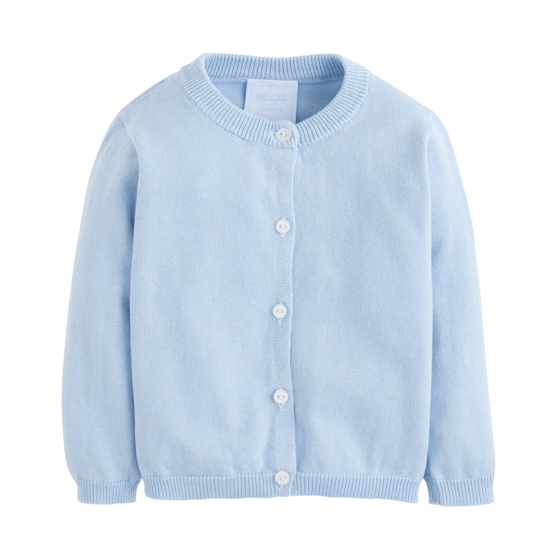 Boy & Light Little Girl Blue Sweater - – Kids Cardigan English