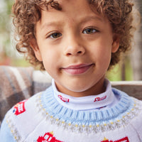 printed turtleneck with red fire trucks, Little English classic boy's turtleneck