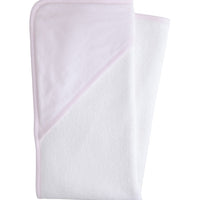 Little English classic baby towel, terry cloth towel with pink striped hood