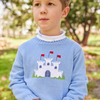 Little English traditional children's clothing. fort print turtleneck for little boys for Fall.
