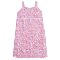 Little English classic kids clothing, girls strappy pink and orange floral dress for Spring