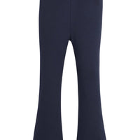 Little English classic kids clothing, girl's navy knit leggings with flared leg