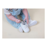 James Baby White Leather Lace Up Shoe