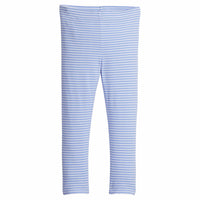 little english classic childrens clothing, girls light blue and white striped stretchy legging