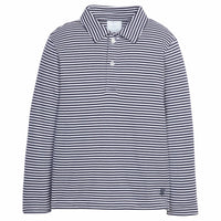 little english classic childrens clothing, boys striped navy long sleeve polo