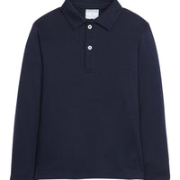 little english classic childrens clothing boys long sleeved solid polo in navy color