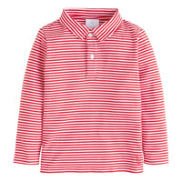 little english classic childrens clothing boys red and white striped long sleeve polo