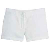 Little English classic children's clothing, girl's traditional flat front short with adjustable waist in white twill