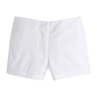 Little English classic children's clothing, girl's traditional flat front short with adjustable waist in white twill