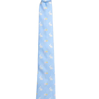 Little english classic neck tie in light blue with bunny and easter egg motifs, for little boy