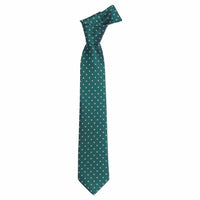 Little English traditional children's clothing. Boy's hunter green patterned neck tie for formal occasions.