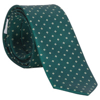 Little English traditional children's clothing. Boy's hunter green patterned neck tie for formal occasions.