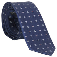 Little English traditional children's clothing. Boy's navy patterned neck tie for formal occasions.