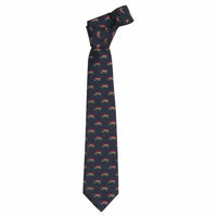 little english classic children's clothing, boys navy neck tie with all over wagoneer print