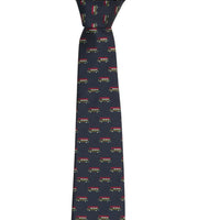 little english classic children's clothing, boys navy neck tie with all over wagoneer print