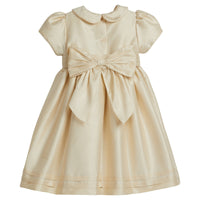 Little English traditional children's clothing, girl's champagne peter pan formal dress with sash
