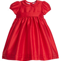 Little English traditional children's clothing, Peter Pan formal dress in red with sash around waist, for little girl