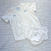 Pinpoint Layette Knit Set - Train