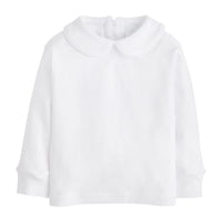 little english classic childrens clothing boys white shirt with peter pan collar and white piping on the collar